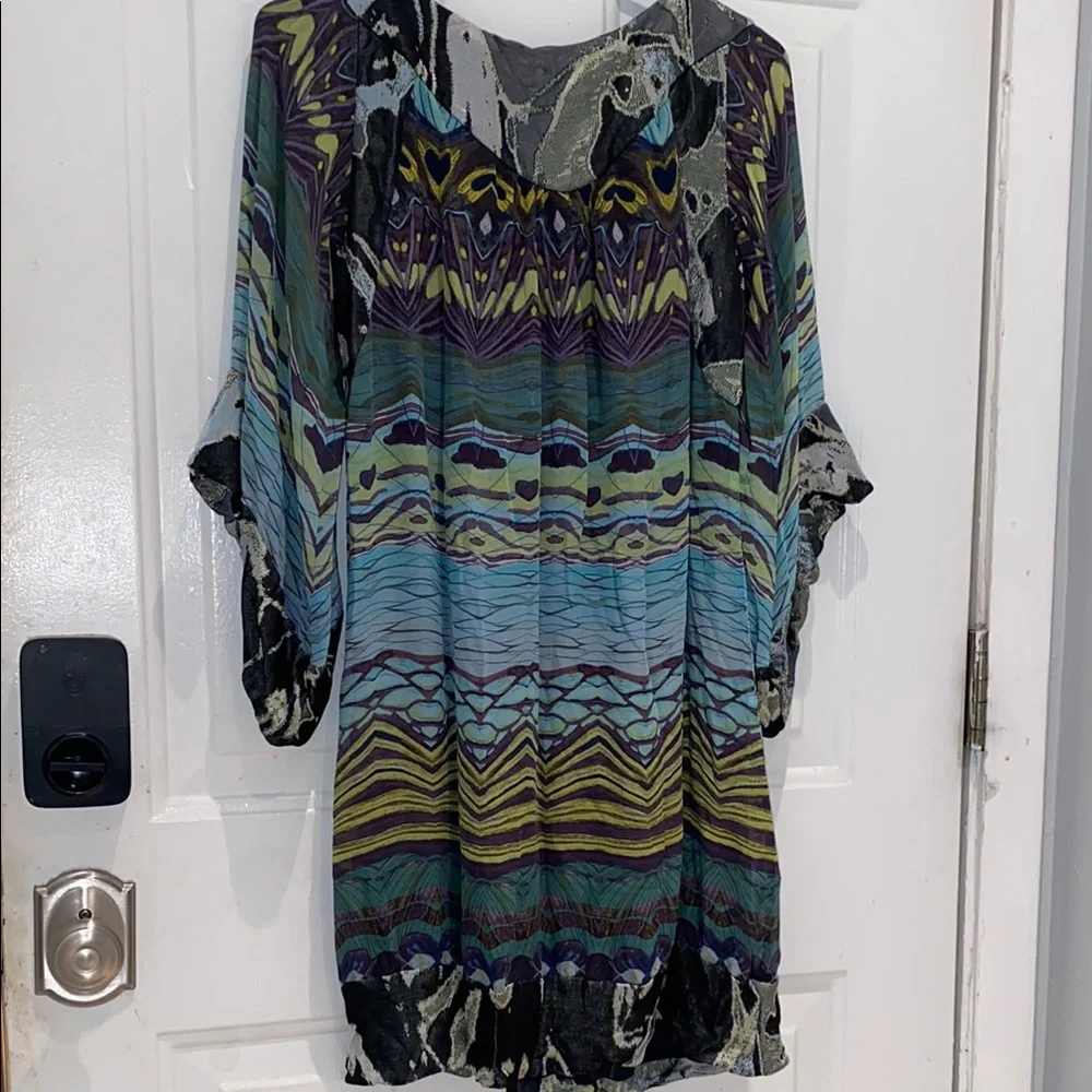 Diane Von Furstenberg Multicolor Patterned Silk Tunic Women's Dress - Picture 8 of 8